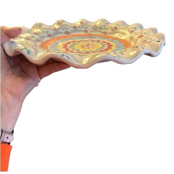 Mackenzie Childs Vintage Stoke Gabriel Fluted 11” Plate Read - Picture 6 of 10